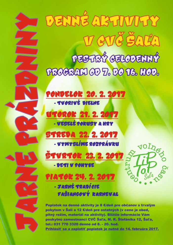 Jarné prázdniny 2017