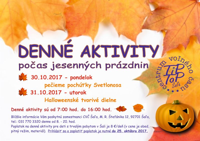 Jesenné prázdniny 2017