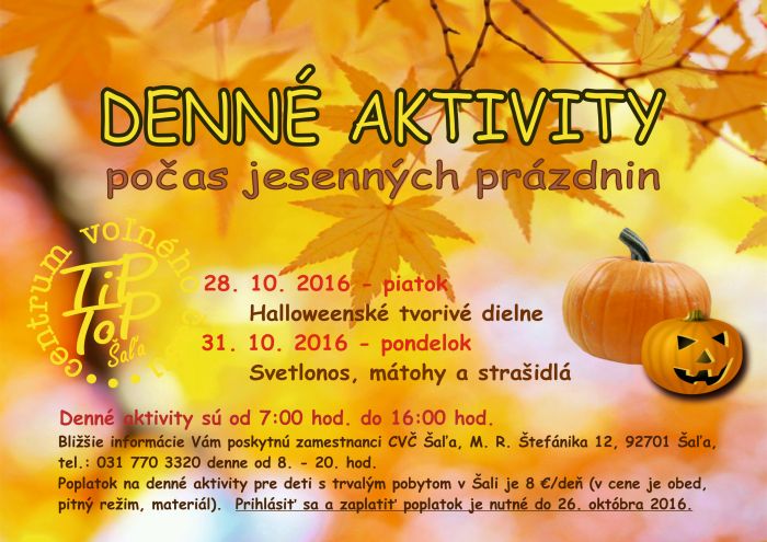 Jesenné prázdniny 2016