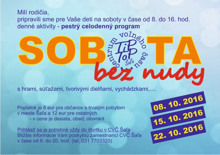 SOBOTA bez nudy